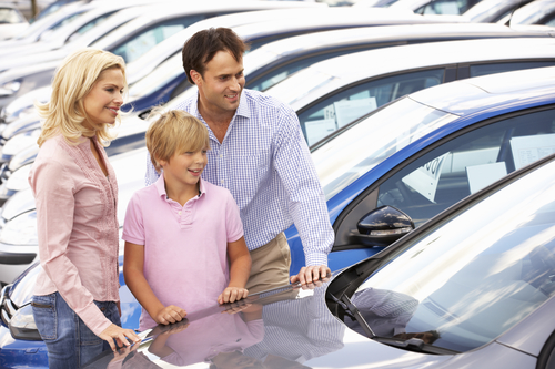 Family buying a used car