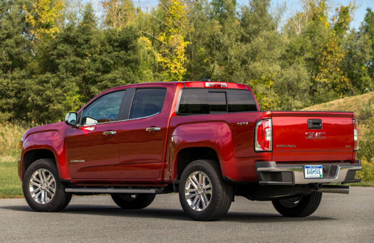 Picture of red 2019 GMC Canyon exterior rear driver side view
