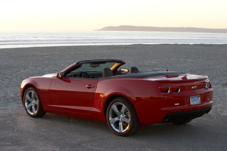 Red Camaro on the Beach